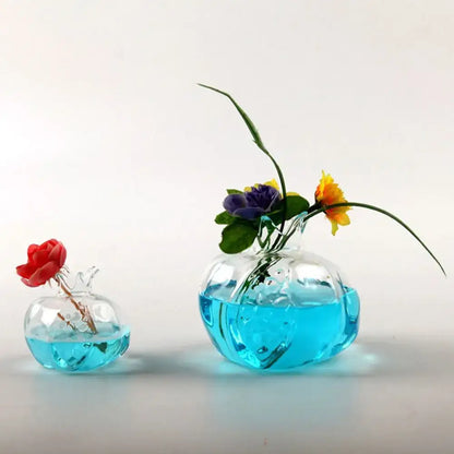 Textured clear pomegranate glass vase living room decor