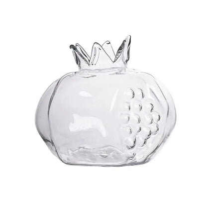 Textured clear pomegranate glass vase living room decor