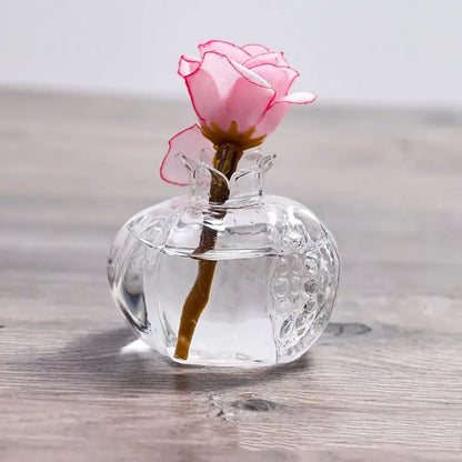 Textured clear pomegranate glass vase living room decor