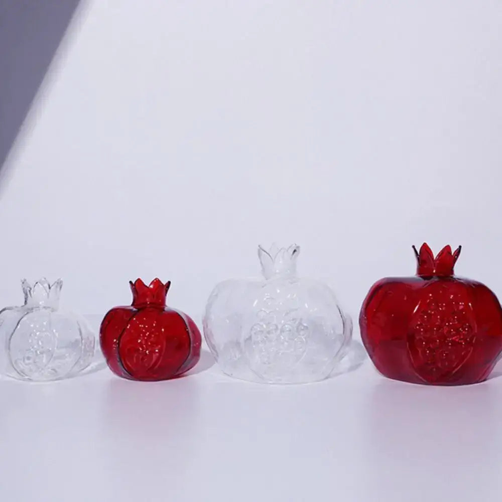Textured clear pomegranate glass vase living room decor