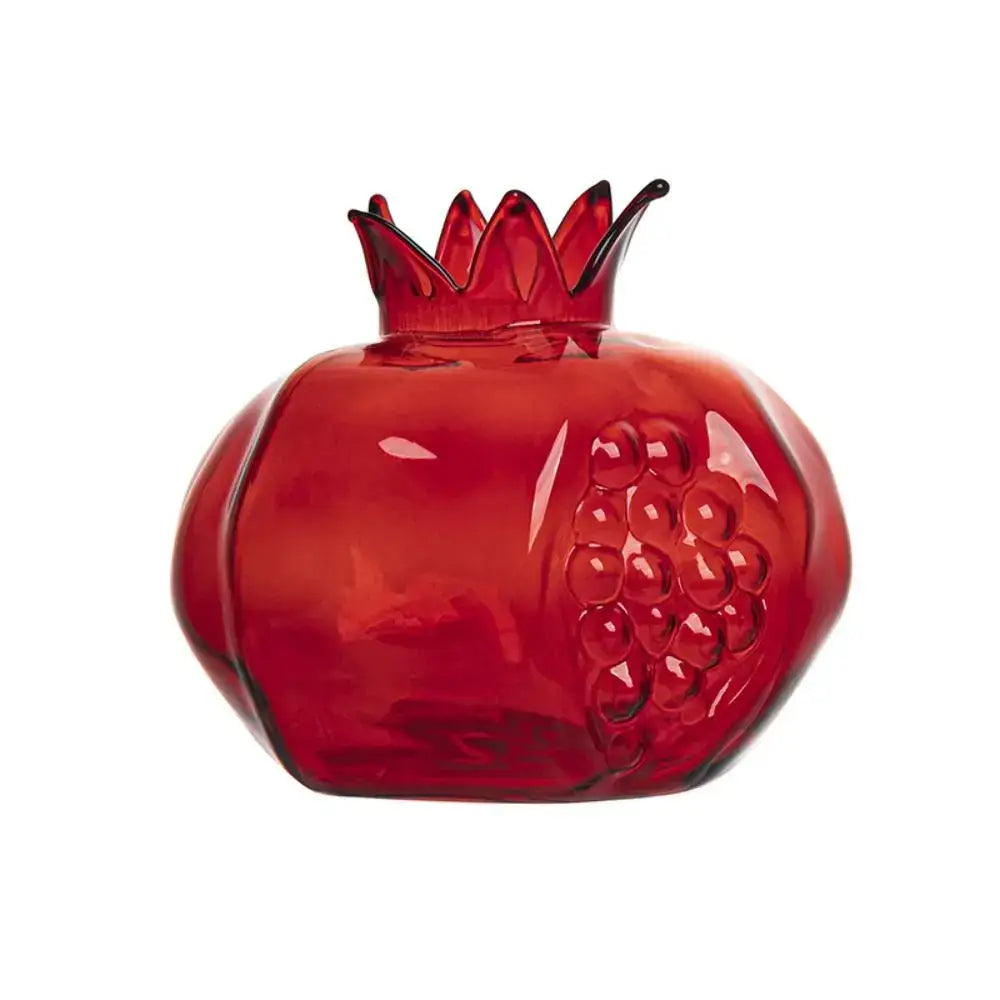 Textured clear pomegranate glass vase living room decor