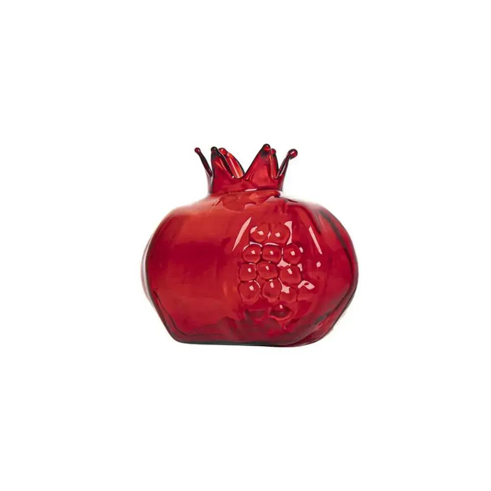 Textured clear pomegranate glass vase living room decor