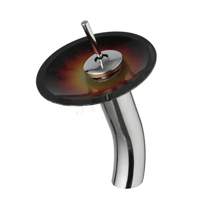 ™ Glass Rocker Handle Basin Faucet, Waterfall Mixer Taps, Chrome Finish