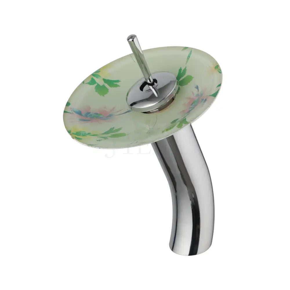 ™ Glass Rocker Handle Basin Faucet, Waterfall Mixer Taps, Chrome Finish