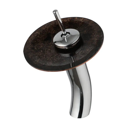 ™ Glass Rocker Handle Basin Faucet, Waterfall Mixer Taps, Chrome Finish