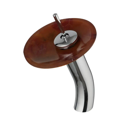 ™ Glass Rocker Handle Basin Faucet, Waterfall Mixer Taps, Chrome Finish