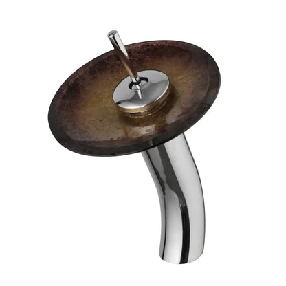 ™ Glass Rocker Handle Basin Faucet, Waterfall Mixer Taps, Chrome Finish