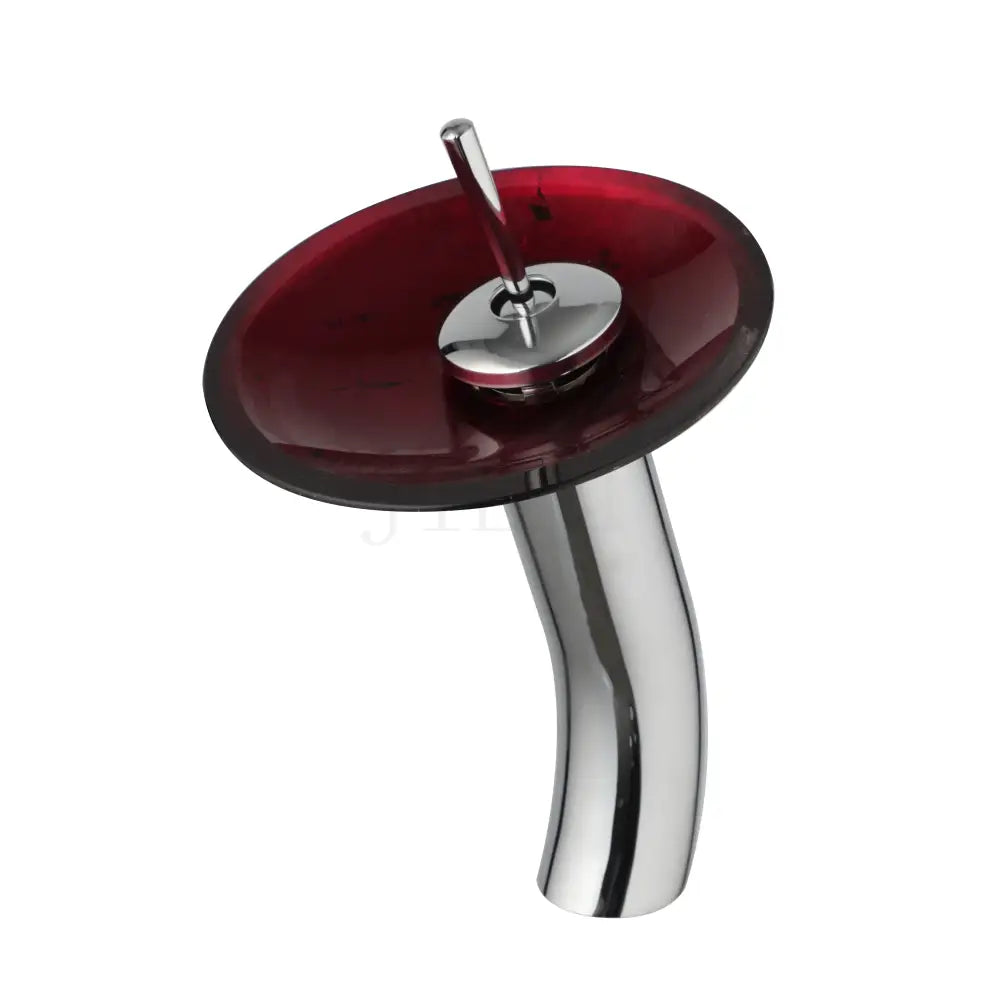 ™ Glass Rocker Handle Basin Faucet, Waterfall Mixer Taps, Chrome Finish