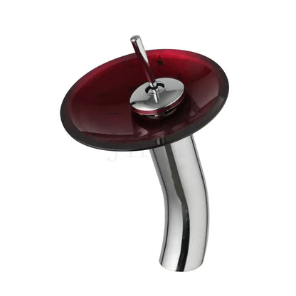 ™ Glass Rocker Handle Basin Faucet, Waterfall Mixer Taps, Chrome Finish