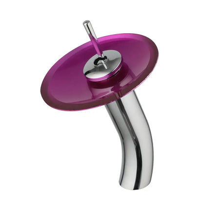 ™ Glass Rocker Handle Basin Faucet, Waterfall Mixer Taps, Chrome Finish