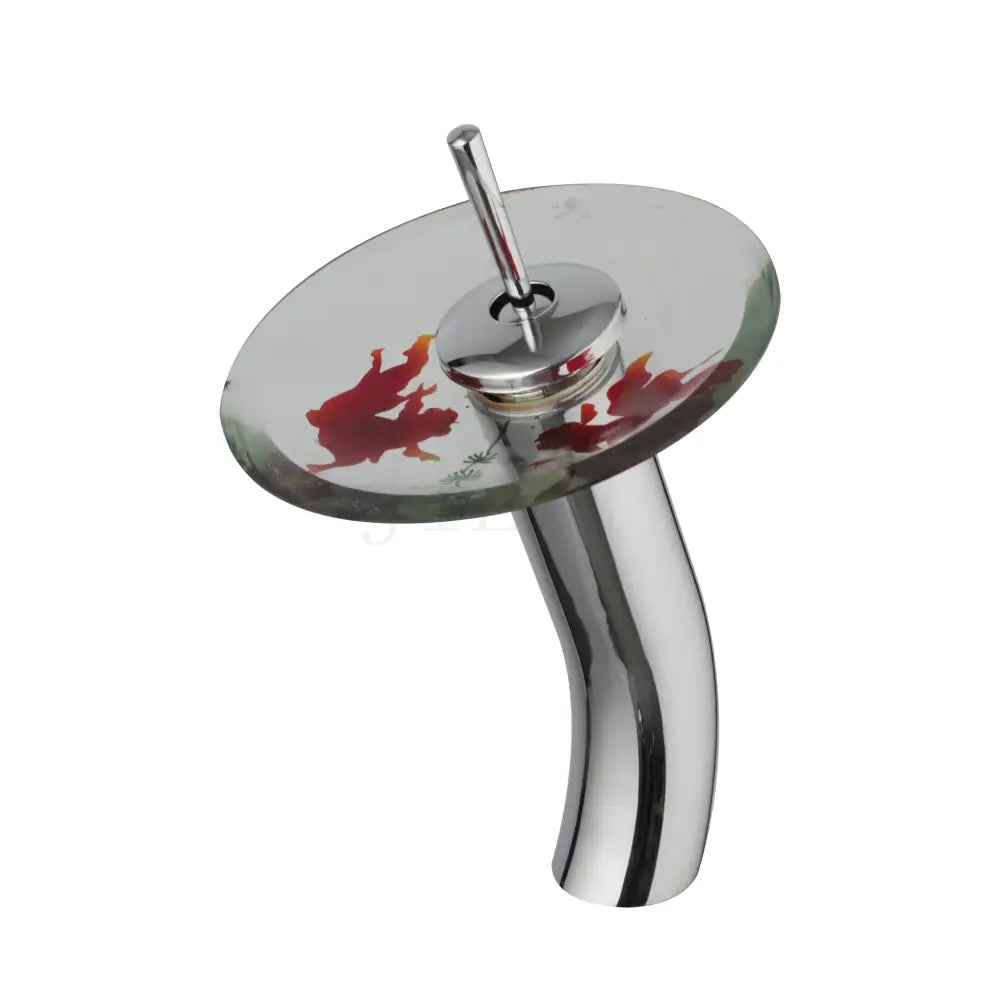 ™ Glass Rocker Handle Basin Faucet, Waterfall Mixer Taps, Chrome Finish
