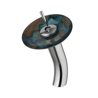 ™ Glass Rocker Handle Basin Faucet, Waterfall Mixer Taps, Chrome Finish
