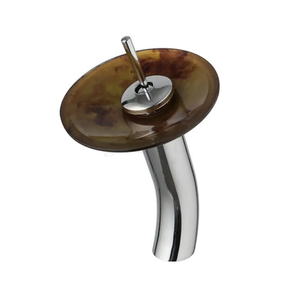 ™ Glass Rocker Handle Basin Faucet, Waterfall Mixer Taps, Chrome Finish