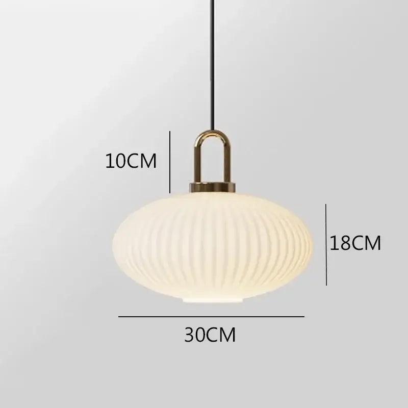 glass stripe brass pendant light for dining room