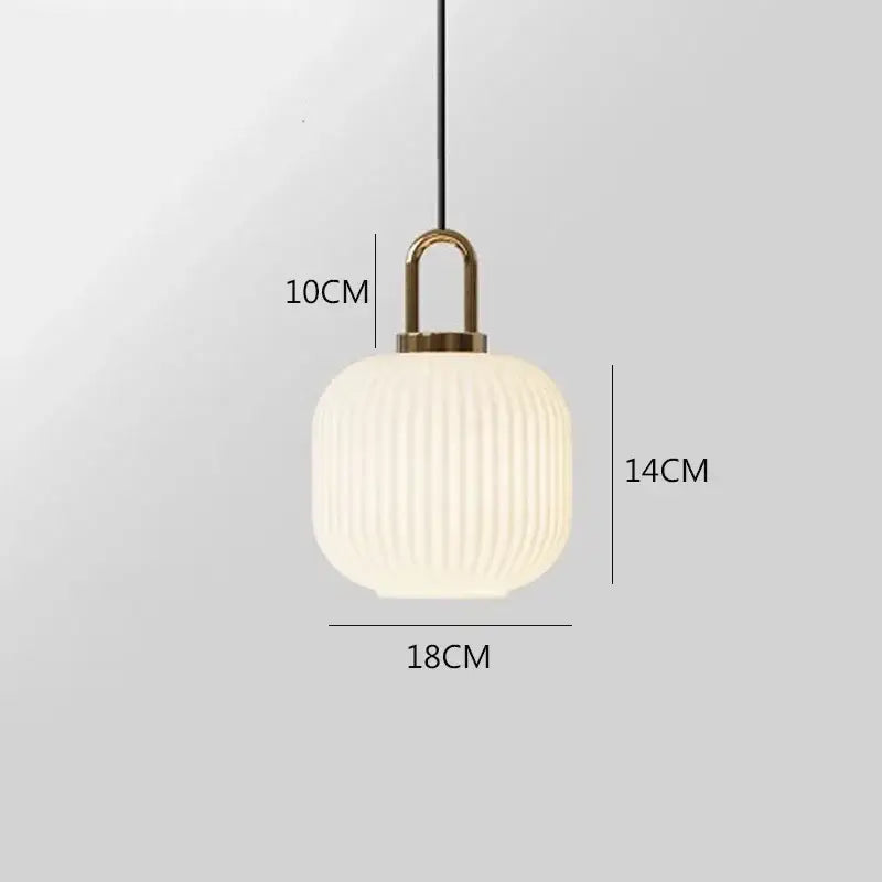 glass stripe brass pendant light for dining room
