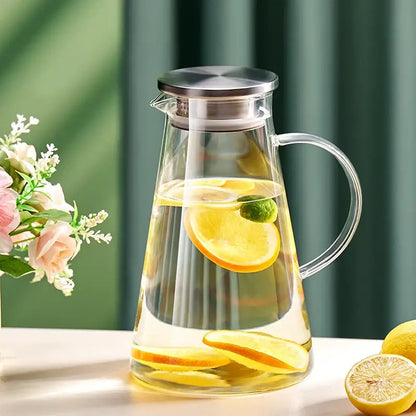 Modern gold and clear glass water kettle set kitchen tea jug