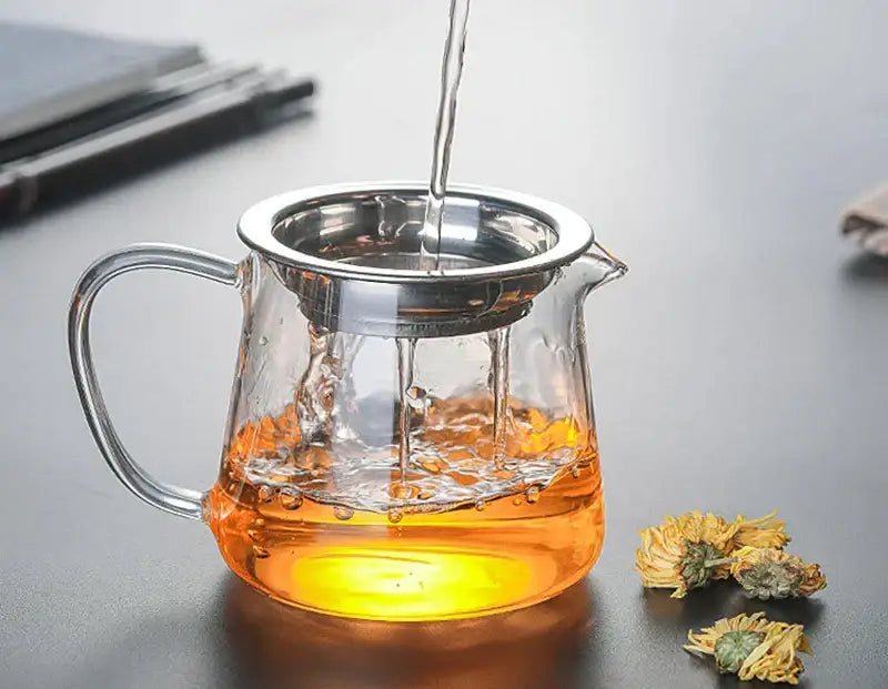 Modern clear glass tea pot set kitchen brewing kit