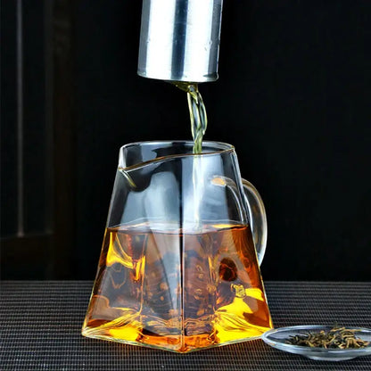 Modern clear glass tea pot with stainless steel infuser kitchen decor