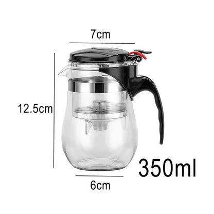 Modern glass tea set with black handle – kitchen brewing kettle