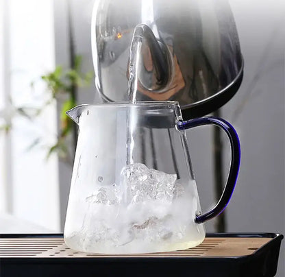 Modern gold handle glass teapot kitchen infuser kettle