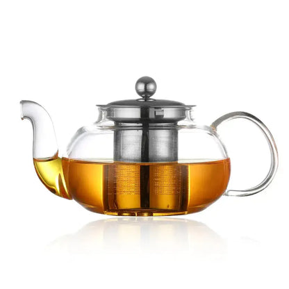 Modern glass teapot flower tea set kitchen infuser