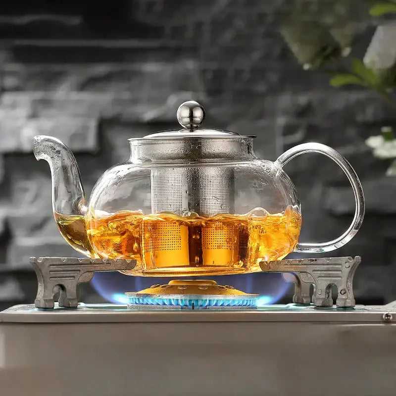 Modern glass teapot flower tea set kitchen infuser