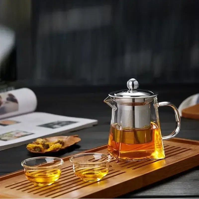 Modern glass teapot infuser tea set – kitchen glassware