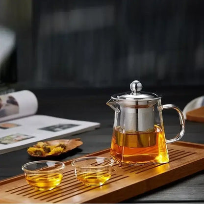 Modern glass teapot infuser tea set – kitchen glassware
