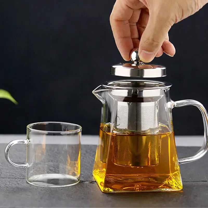 Modern glass teapot infuser tea set – kitchen glassware