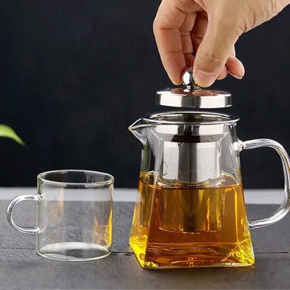 Modern glass teapot infuser tea set – kitchen glassware