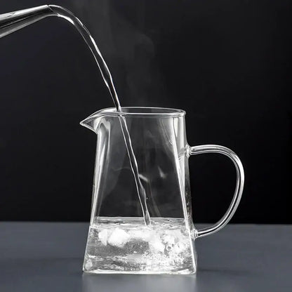 Thermostable clear glass kungfu tea set with filter for office dining