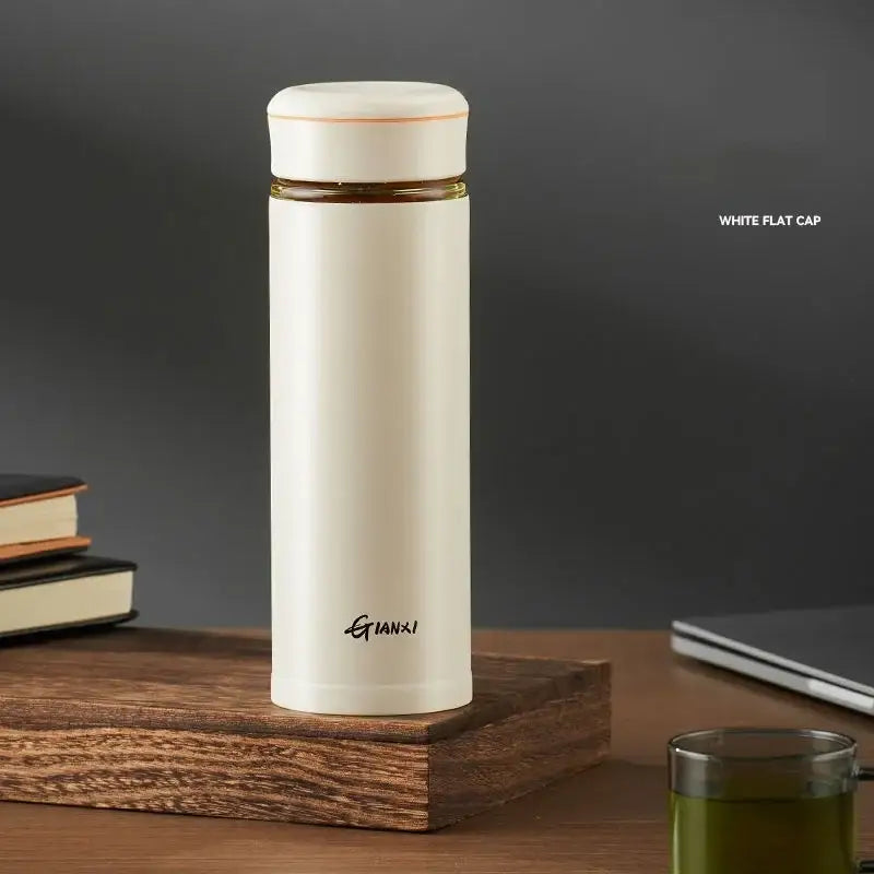 Modern white glass thermos tea separation bottle office cup