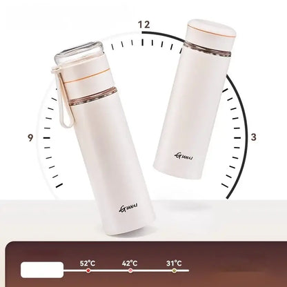 Modern white glass thermos tea separation bottle office cup