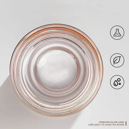 Modern white glass thermos tea separation bottle office cup