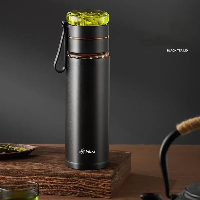 Modern white glass thermos tea separation bottle office cup