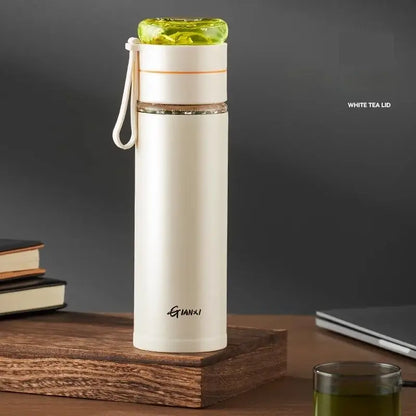 Modern white glass thermos tea separation bottle office cup