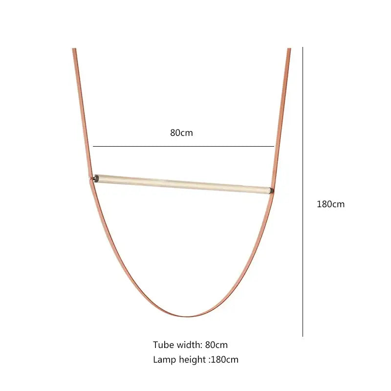Modern copper leather tube pendant light living room