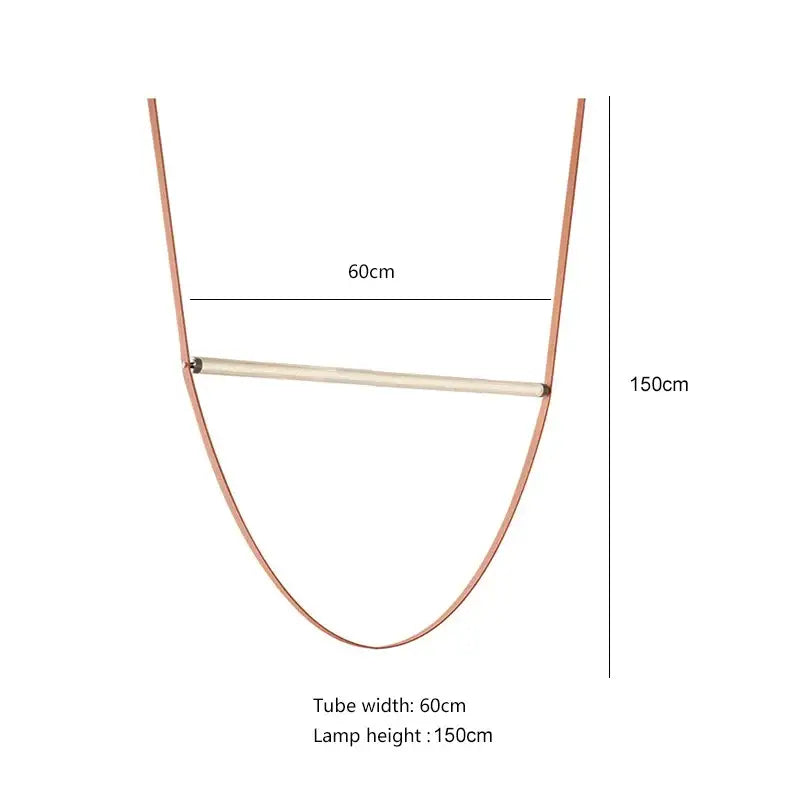 Modern copper leather tube pendant light living room