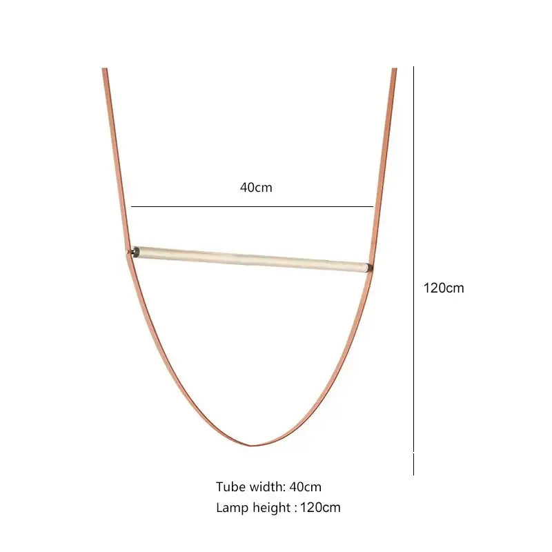 Modern copper leather tube pendant light living room