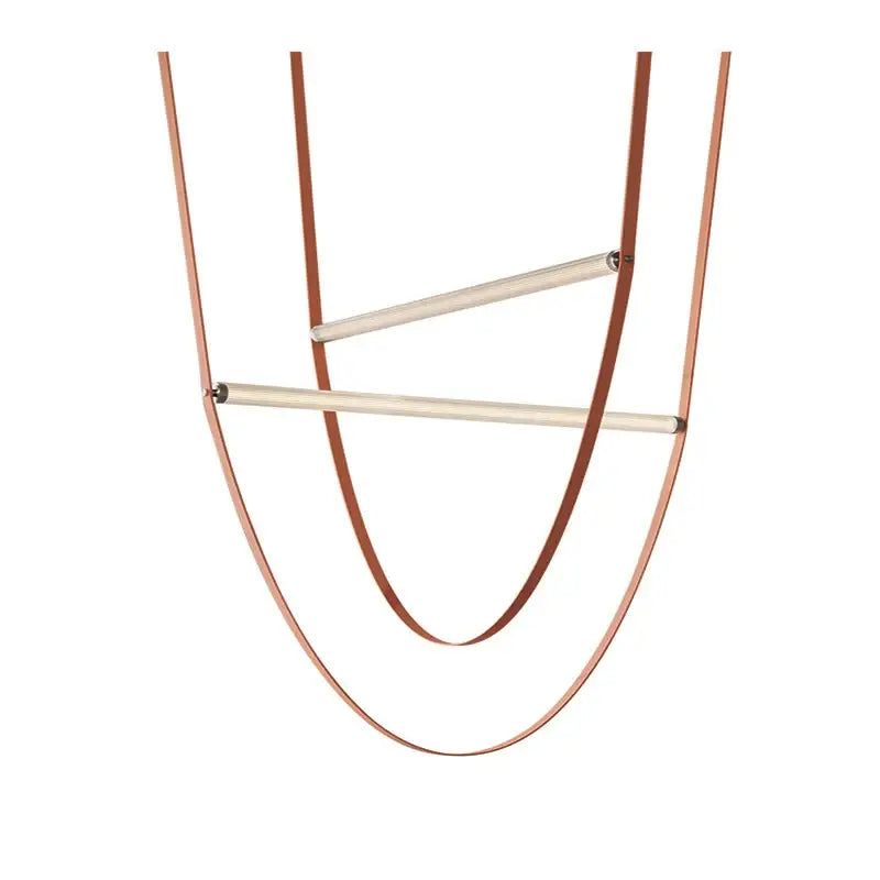 Modern copper leather tube pendant light living room