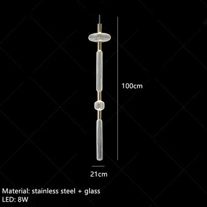 Modern starburst glass tubes led chandelier for living room