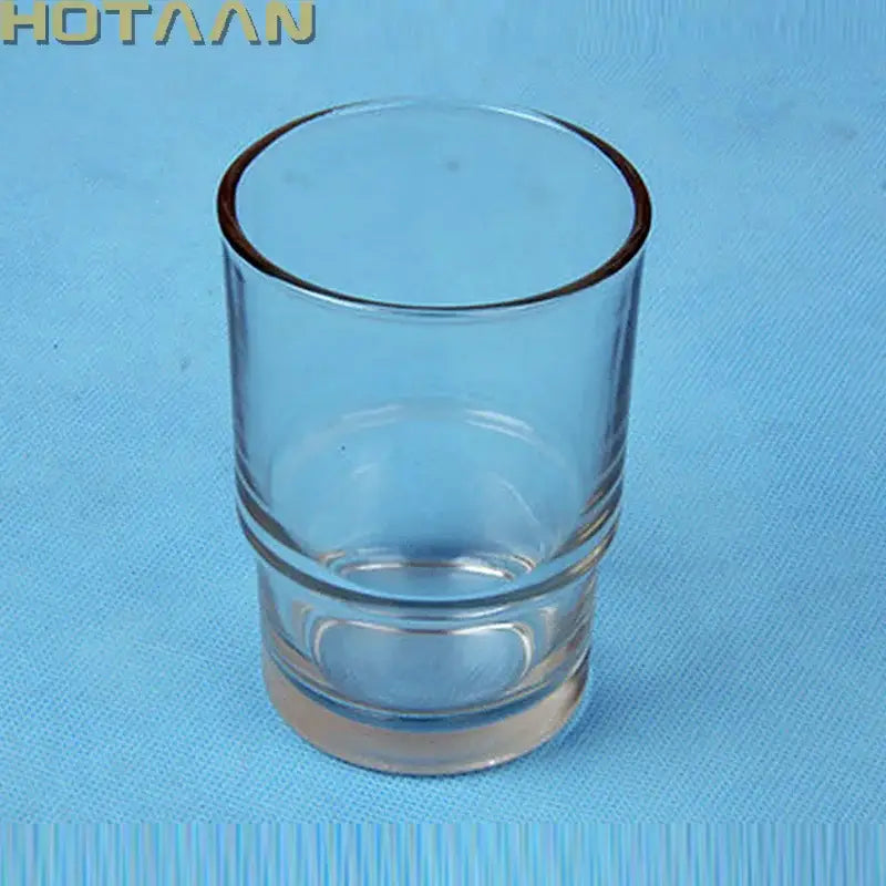 Clear ridged glass tumbler cup bathroom toothbrush holder