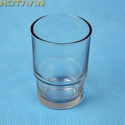 Clear ridged glass tumbler cup bathroom toothbrush holder