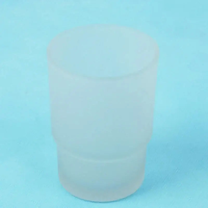 Clear ridged glass tumbler cup bathroom toothbrush holder