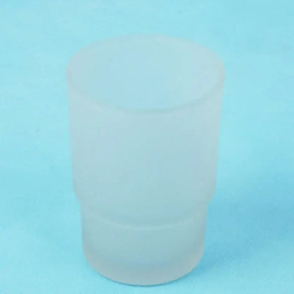 Clear ridged glass tumbler cup bathroom toothbrush holder