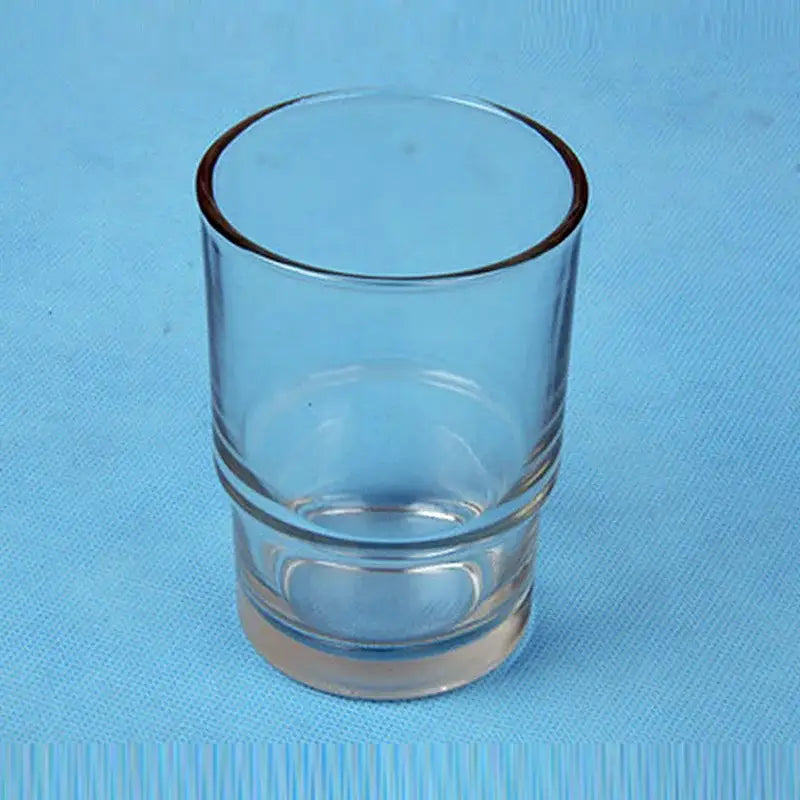 Clear ridged glass tumbler cup bathroom toothbrush holder