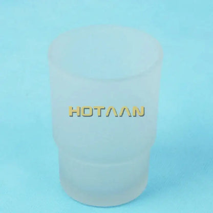 Clear ridged glass tumbler cup bathroom toothbrush holder