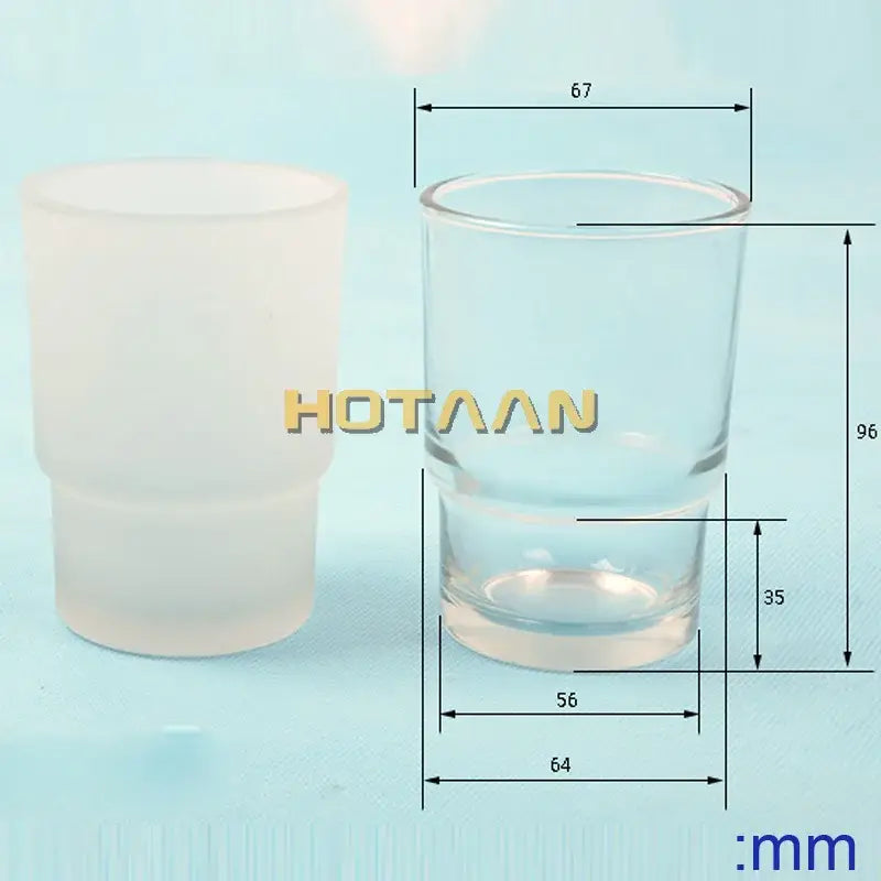 Clear ridged glass tumbler cup bathroom toothbrush holder