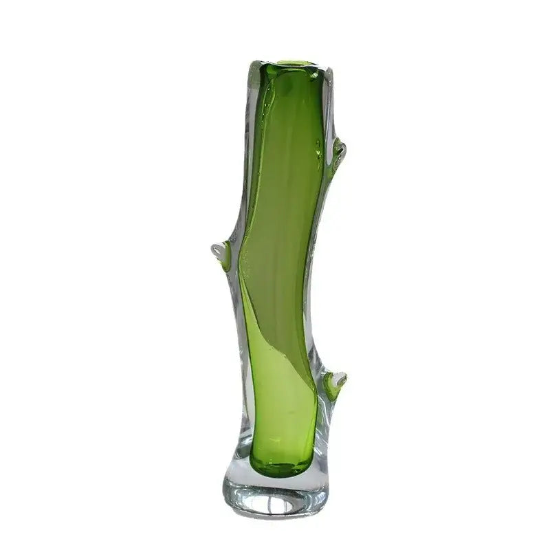 Hand blown fork shape glass vase living room tree inspired decor
