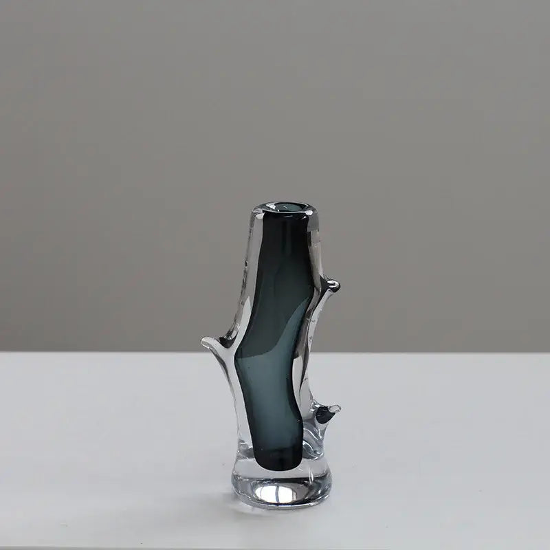 Hand blown fork shape glass vase living room tree inspired decor